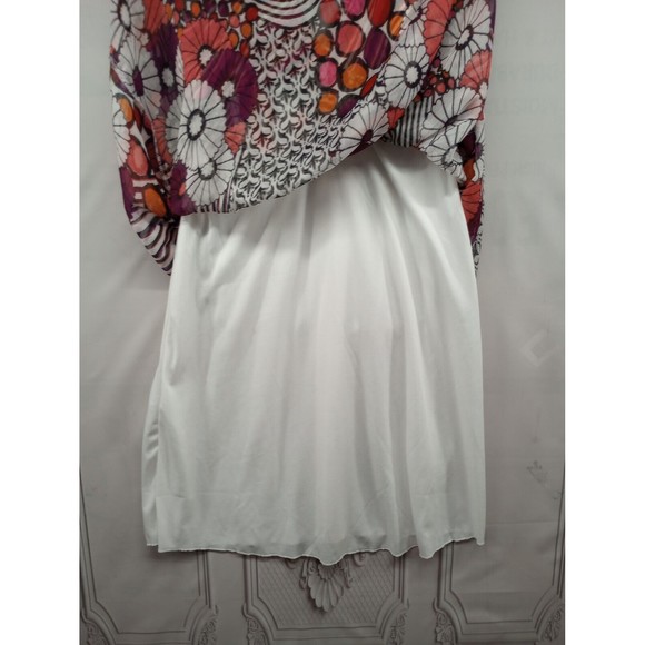 20 Something Dress SZ L Pink Striped Floral Chiffon Spaghetti Straps Lined EUC - Picture 9 of 16